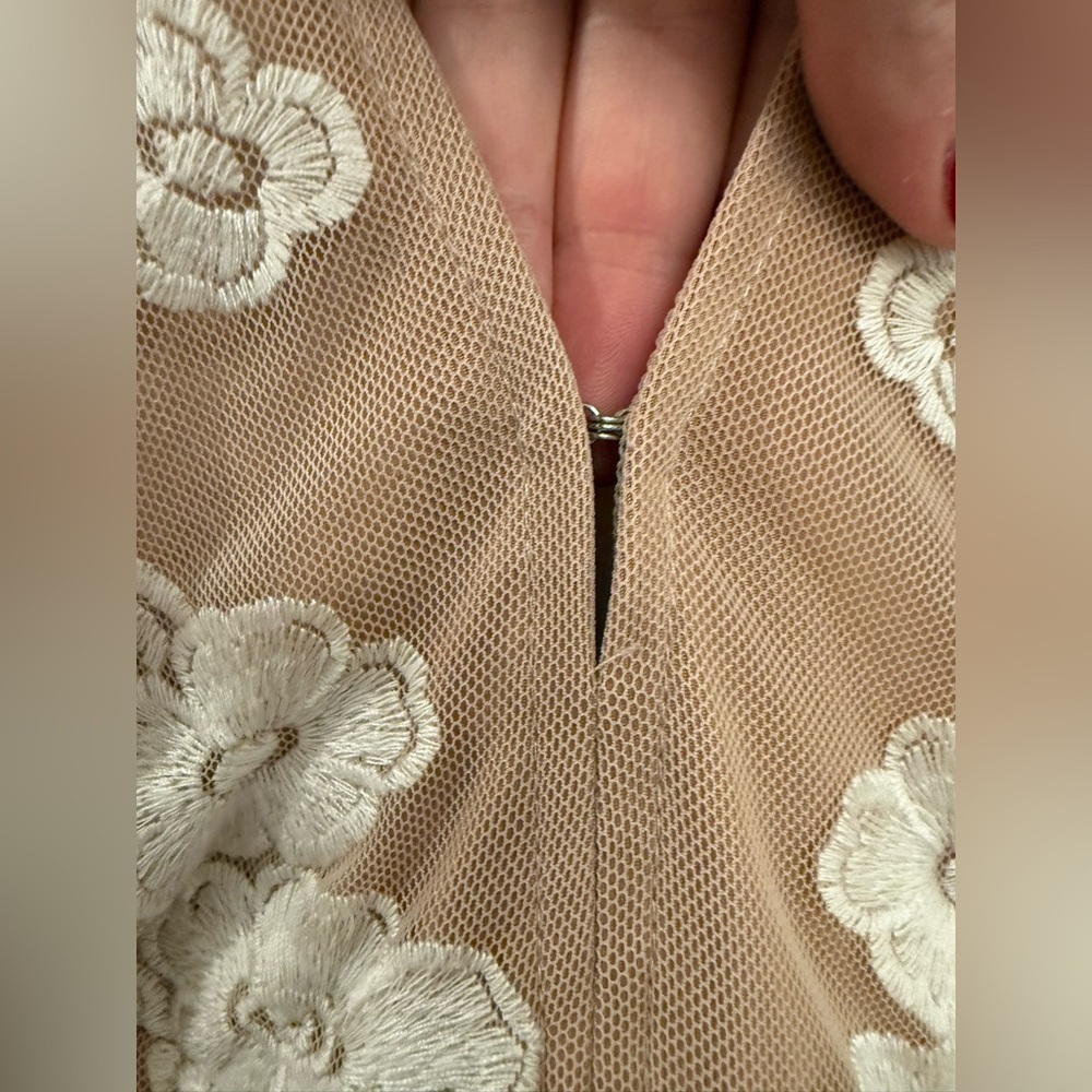 NWT For Love & Lemons Free People Temecula Mini Dress Ivory Tan Small - Picture 8 of 11